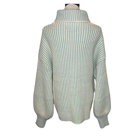 Paisie Striped Turtleneck Knit Jumper Sweater Blue Size L/XL - Picture 2 of 13